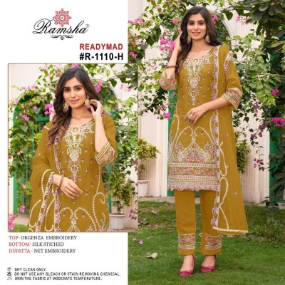 Ramsha by R 1110 NX Fancy Organza embroidered kurti pant and dupatta catalogue  readymade suit catalogs