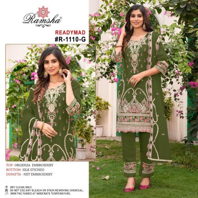 Ramsha by R 1110 NX Fancy Organza embroidered kurti pant and dupatta catalogue  readymade suit catalogs