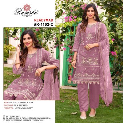 Ramsha by readymade R 1102 organza embroidered unstitched salwar kameez catalogue at low rate salwar kameez catalogs