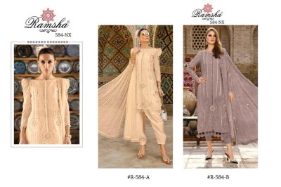 Ramsha present R 584 AB designer embroidered Pakistani salwar suit catalogue at low rate pakistani suit catalogs