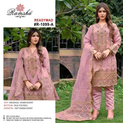 Ramsha present readymade R 1099 organza embroidery Ready made pakistani suits catalogue readymade suit catalogs