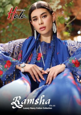 Ramsha vol 3 by Hala karachi cotton printed unstitched dress material catalogue Ramsha