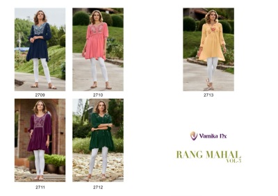 Rang Mahal vol 3 by Vamika NX minimalistic styles fancy western top collection  western wear catalogs