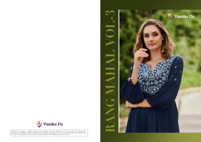 Rang Mahal vol 3 by Vamika NX minimalistic styles fancy western top collection  western wear catalogs