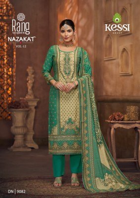 Rang Nazakat Vol 12 Muslin Digital Print Unstitched Suit with Rayon Bottom And Muslin Dupatta Wholesale dress material catalogs