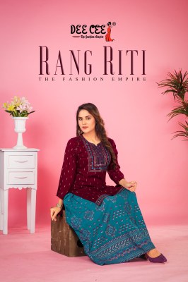 Rang Riti by Deecee Embroidered Short top with skirt catalogue at affordable rate Dee cee