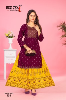 Rang Riti by Deecee Embroidered Short top with skirt catalogue at affordable rate readymade suit catalogs