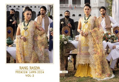 Rang rasiya lawn vol 2 by shree fab pure lawn cotton embroidered pakistani suit catalogue at low rate pakistani suit catalogs