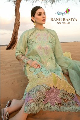 Rang rasiya nx vol 03 by saniya Trendz cotton chikankari Pakistani suit catalogue at affordable  Saniya Trendz