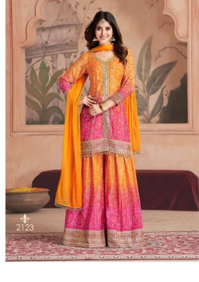 Rangeela by Gulzar Exclusive Bandhani digital Printed fancy sharara suit collection fancy sharara suit Catalogs