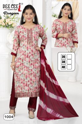 Rangeen by Deecee reyon straight kurti with bottom and dupatta catalogue at amaviexpo readymade suit catalogs