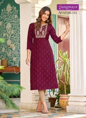 Rangmaya Avatar Rayon  Casual wear Kurti catalogue wholesaler  kurtis catalogs