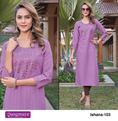 Rangmaya Kurtis new launch  ishana bombay imported fabric stylish work designer Kurti collection  kurtis catalogs