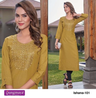 Rangmaya Kurtis new launch  ishana bombay imported fabric stylish work designer Kurti collection  kurtis catalogs