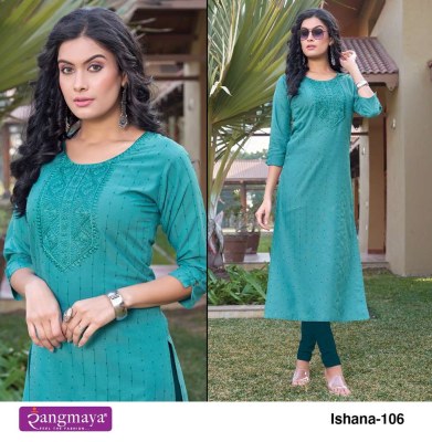 Rangmaya Kurtis new launch  ishana bombay imported fabric stylish work designer Kurti collection  kurtis catalogs