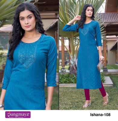 Rangmaya Kurtis new launch  ishana bombay imported fabric stylish work designer Kurti collection  kurtis catalogs