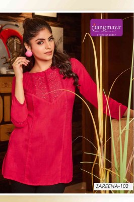 Rangmaya Zareena Rayon Tunic Short Top Collection  western wear catalogs