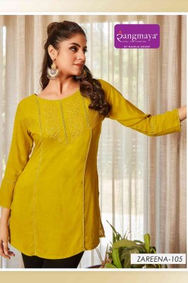 Rangmaya Zareena Rayon Tunic Short Top Collection  western wear catalogs