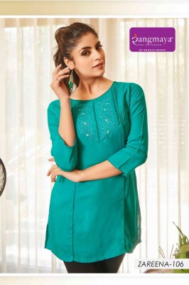 Rangmaya Zareena Rayon Tunic Short Top Collection  western wear catalogs