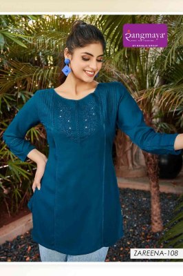 Rangmaya Zareena Rayon Tunic Short Top Collection  western wear catalogs