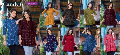 Rangmaya by Candy vol 6 fancy trandi short kurti catalogue at affordable rate western wear catalogs