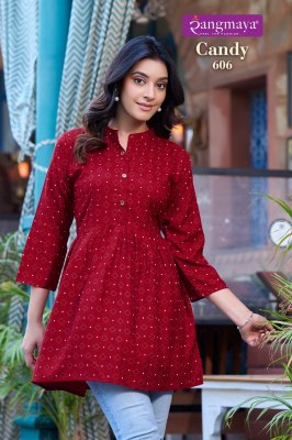 Rangmaya by Candy vol 6 fancy trandi short kurti catalogue at affordable rate western wear catalogs