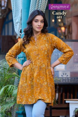 Rangmaya by Candy vol 6 fancy trandi short kurti catalogue at affordable rate western wear catalogs