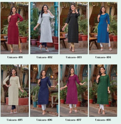 Rangmaya by unicorn 4 launch exclusive chickenkari  kurti catalogue at low rate kurtis catalogs