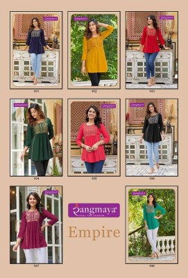 Rangmaya presents Empire wester Short Tops collection  kurtis catalogs