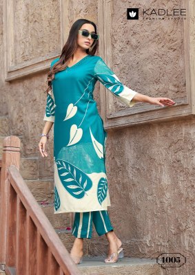 Rangoli by Kadlee reyon printed new trendi look kurti with pant collection readymade suit catalogs