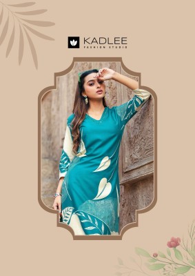 Rangoli by Kadlee reyon printed new trendi look kurti with pant collection readymade suit catalogs