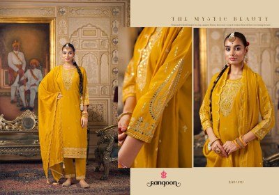 Rangoon Chandani Silk Suit Set Hand Mirror Work Top with Cotton Mal Inner Silk Bottom And Chanderi Dupatta with Latkan Wholesale kurti pant with dupatta Catalogs