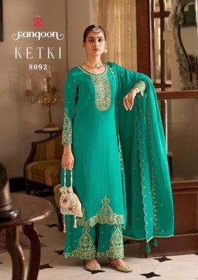 Rangoon Ketki Designer Chinon Plazzo Set with Dupatta And Wholesale readymade suit catalogs