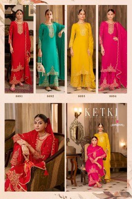 Rangoon Ketki Designer Chinon Plazzo Set with Dupatta And Wholesale readymade suit catalogs
