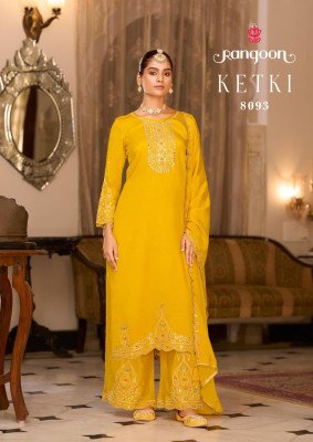 Rangoon Ketki Designer Chinon Plazzo Set with Dupatta And Wholesale readymade suit catalogs