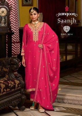 Rangoon Saanjh Premium Chinon Ensemble Heavy Coded And Mirror Work with Fancy Dupatta Wholesale kurtis catalogs
