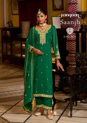 Rangoon Saanjh Premium Chinon Ensemble Heavy Coded And Mirror Work with Fancy Dupatta Wholesale kurtis catalogs
