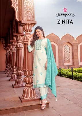 Rangoon by Zinita pure cotton jacquard fancy readymade suit catalogue at affordable rate  