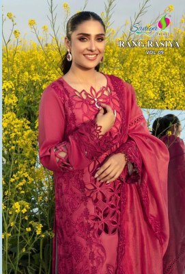 Rangrasiya vol 9 by Saniya Trendz pure Cotton Embroidered Dress material collection at low rate Saniya Trendz