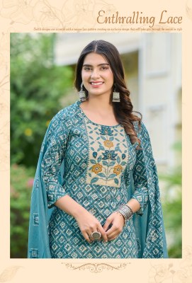 Rangrez by Rangmaya Cotton printed fancy kurti pant and dupatta catalogue at low rate  readymade suit catalogs