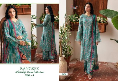 Rangrez by luxury lawn collection vol 04 pure cotton exclusive embroidered unstitched dress material catalogue salwar kameez catalogs