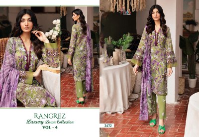 Rangrez by luxury lawn collection vol 04 pure cotton exclusive embroidered unstitched dress material catalogue salwar kameez catalogs