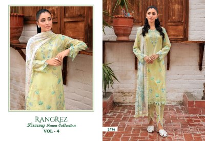 Rangrez by luxury lawn collection vol 04 pure cotton exclusive embroidered unstitched dress material catalogue salwar kameez catalogs