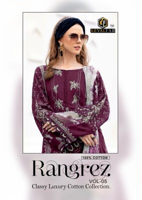 Rangrez vol 5 by Keval feb fancy karachi unstitched dress material catalogue at low rate wholesale catalogs