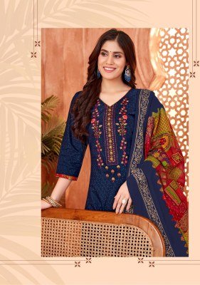 Rasberry vol 19 by Balaji Pure Cotton Printed Embroidered Neck work dress material in budget rate dress material catalogs