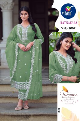 Ratankala by pic and choose heavy roman silk embroidered readymade suit catalogue at low rate readymade suit catalogs