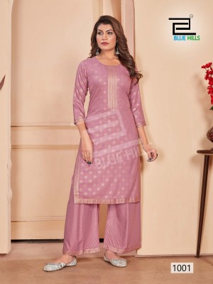 Reel by Blue Hills fancy reyon embroidered kurti and bottom catalogue at low rate kurtis catalogs