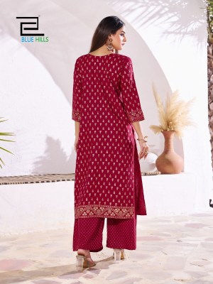 Reels vol 15 by Blue Hills Reyon Designer Kurta with Palazzo collection at affordable rate readymade suit catalogs