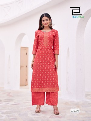 Reels vol 15 by Blue Hills Reyon Designer Kurta with Palazzo collection at affordable rate readymade suit catalogs