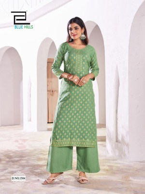 Reels vol 15 by Blue Hills Reyon Designer Kurta with Palazzo collection at affordable rate readymade suit catalogs